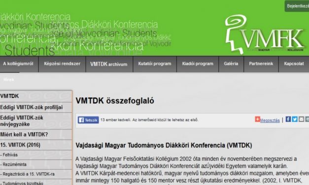 15. Vajdasági Magyar Tudományos Diákköri Konferencia