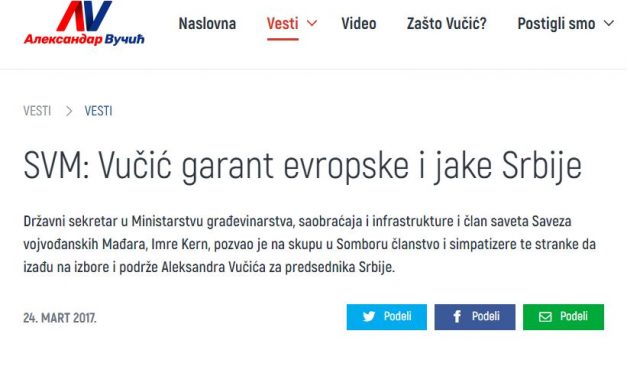 Kern Imre: A VMSZ-nek bizalma van Vučićban (VIDEÓ)