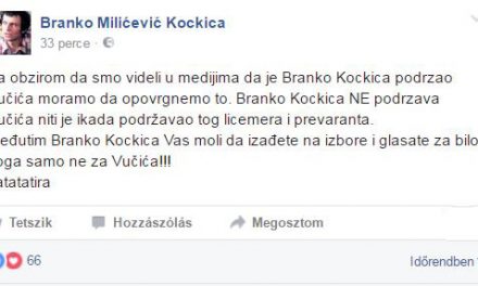 Tatatatira! Branko Kockica nem támogatja Vučićot