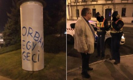 Simicska Orbán Viktorról graffitizett