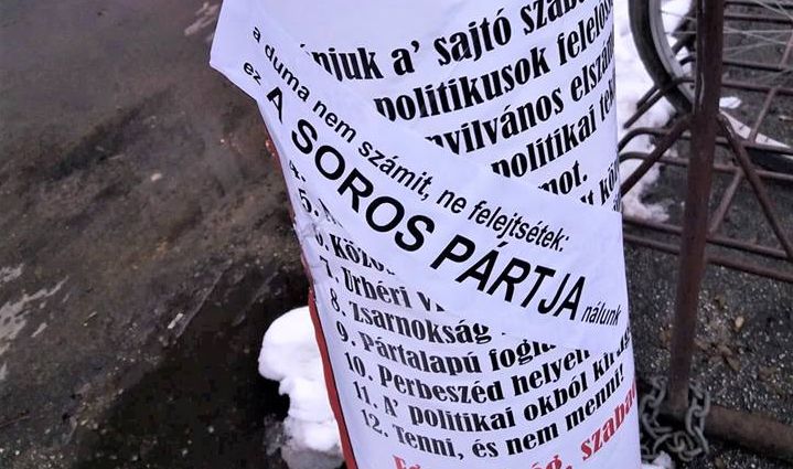 A Békemenet főszervezőjének szavaival válaszolt a Magyar Mozgalom a sorosozó plakátrongálóknak