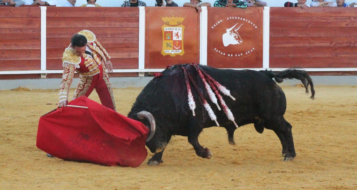 Felnyársalt a bika egy férfit egy spanyolországi bikafuttatáson