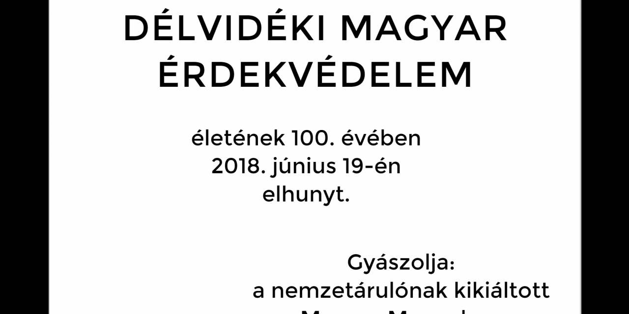 A délvidéki magyar érdekképviseletet gyászolja a Magyar Mozgalom