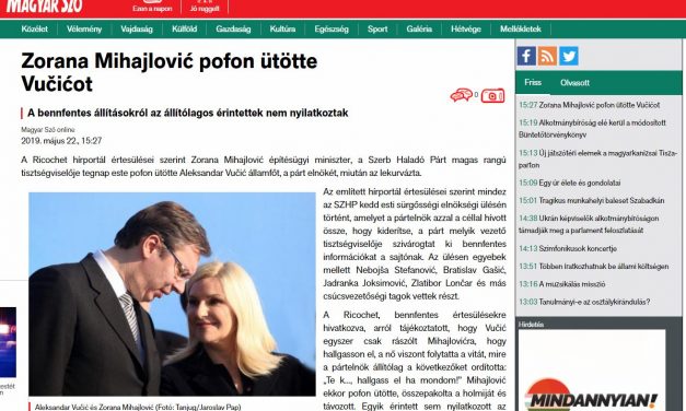 Álhíreket terjesztő honlap cikkével járatja le a Magyar Szó Vučićot és Mihajlovićot