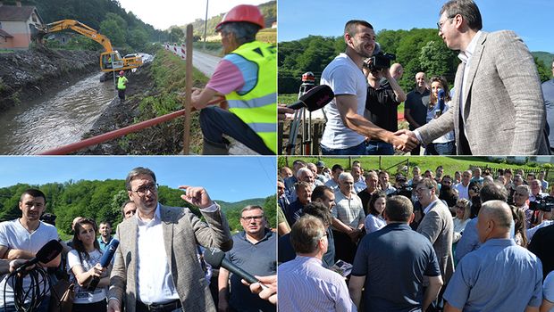 Vučić az árvízsújtotta területeken: Látjuk a gyenge pontjainkat, ezek javítását azonnal megkezdjük