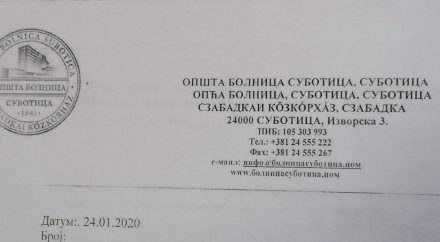 Bocsánatot kért a Szabadkai Közkórház a cirill betűs értesítés miatt