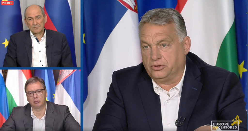 Közös online konferencián vett részt Orbán, Vučić és Janša