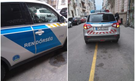 Magyar rendőrautó cirkál Belgrádban