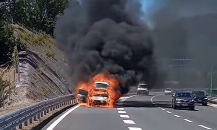 Kiégett egy autó a tegnap átadott podgoricai autópálya-szakaszon