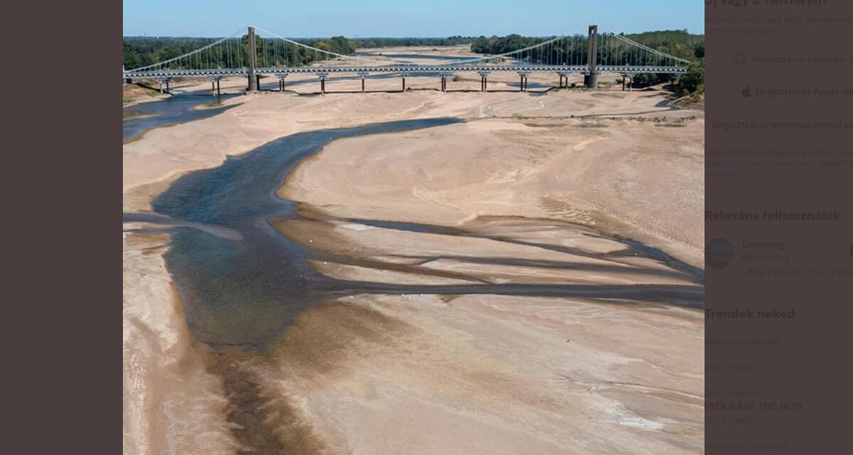 Szinte teljesen kiszáradt a Loire-folyó Franciaországban