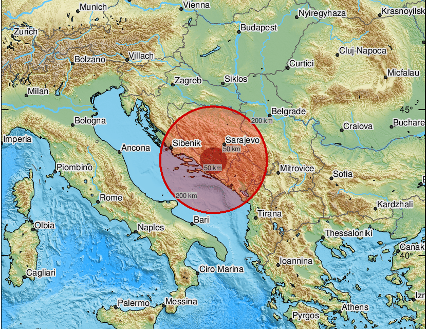 Montenegróban és Dalmáciában is érezték a hercegovinai földrengést