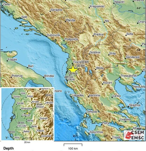 Közepes erősségű földrengés volt Albániában