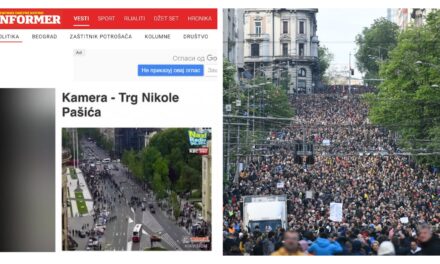 A Vučić rezsimjéhez hűséges lap szerint alig 50 ember tüntet Belgrádban