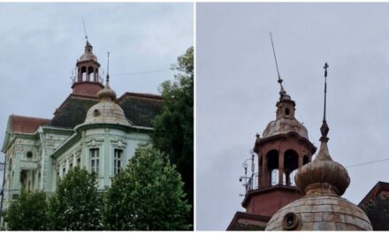 Elgörbült a nagybecskereki városháza kupolája