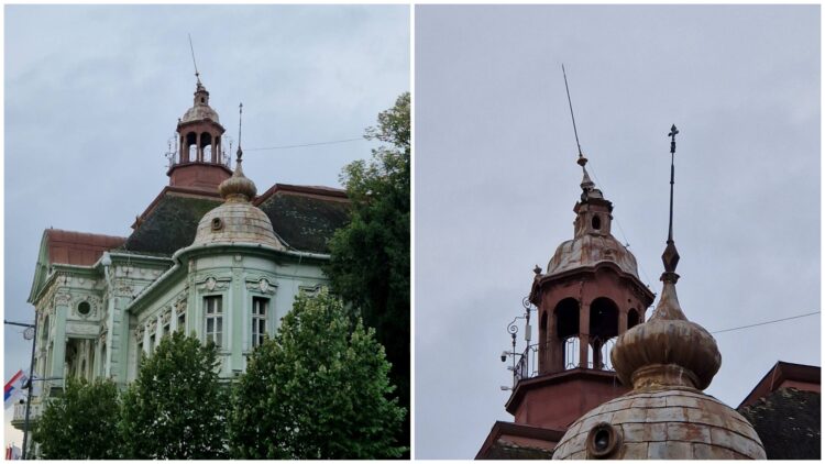 Elgörbült a nagybecskereki városháza kupolája