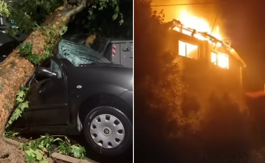 Jégeső, kidőlt fák, villámcsapás okozta tüzek, összetört autók… (Fotók+Videók)