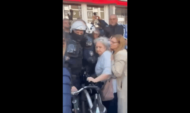 Idős asszonnyal dulakodtak az állig felfegyverzett rendőrök Újvidéken (Videóval)