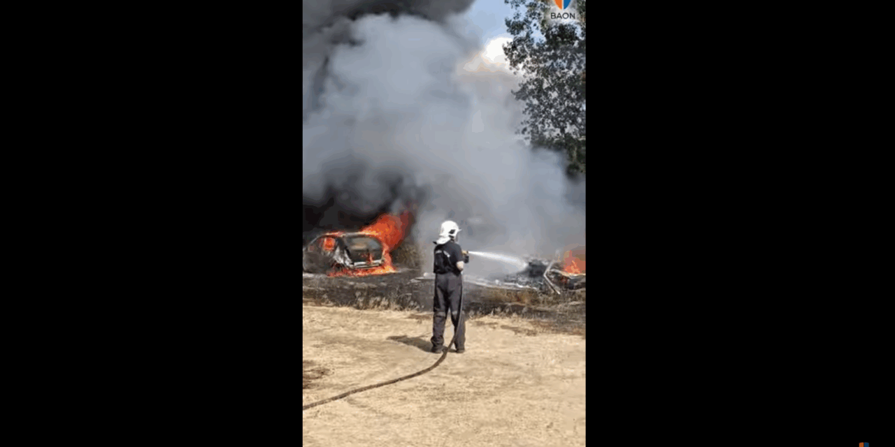 Próbálják megfékezni a lángokat Tompán (Videó)