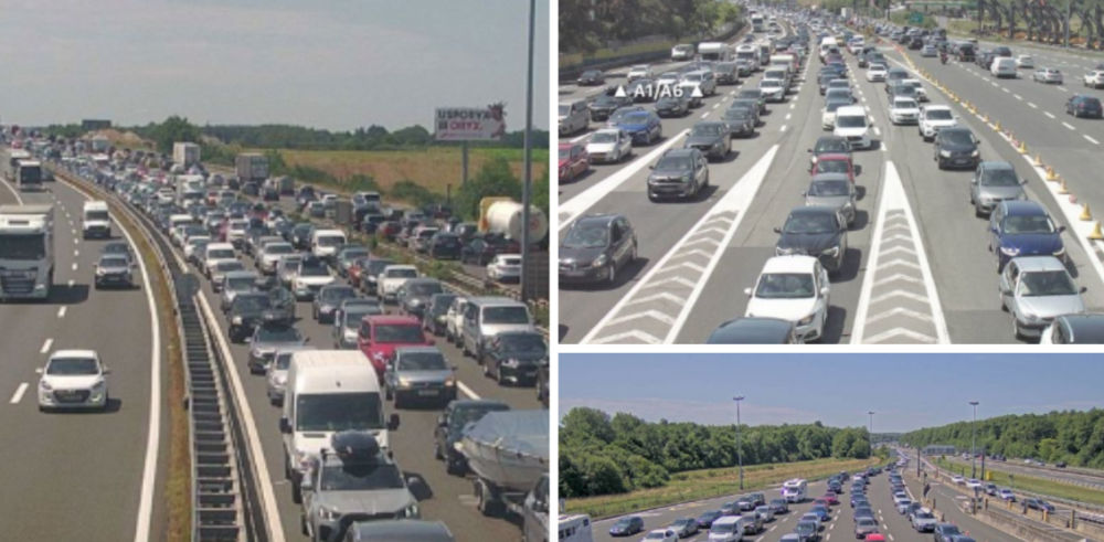 Jármű gyulladt ki, hétkilométeres sor az autópályán