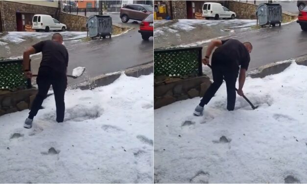 Lapátolni kellett a jeget az ítéletidő után