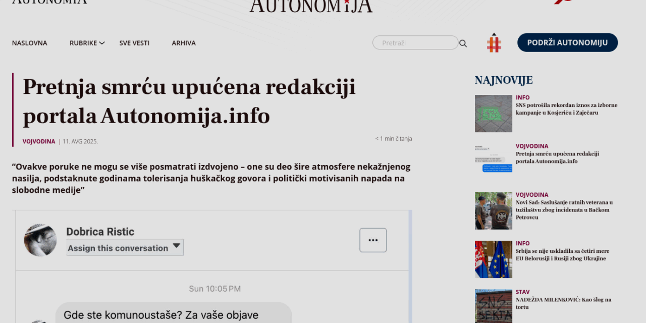Halálosan megfenyegették az Autonómia portál újságíróit