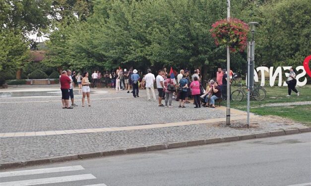 Kevés ember jelent meg a zentai ellentüntetésen (Fotó)