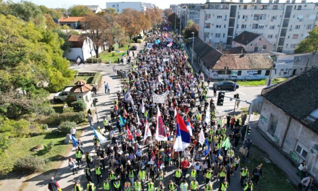 Hömpölyög a tömeg Újvidék felé