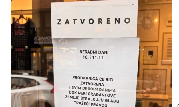 Bezárt egy újvidéki üzlet, ki sem nyitnak addig, míg egyetlen ember is éhségsztrájkol az országban